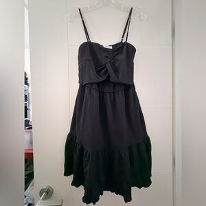 Ces Femme Black Spaghetti Strap Knot Dress